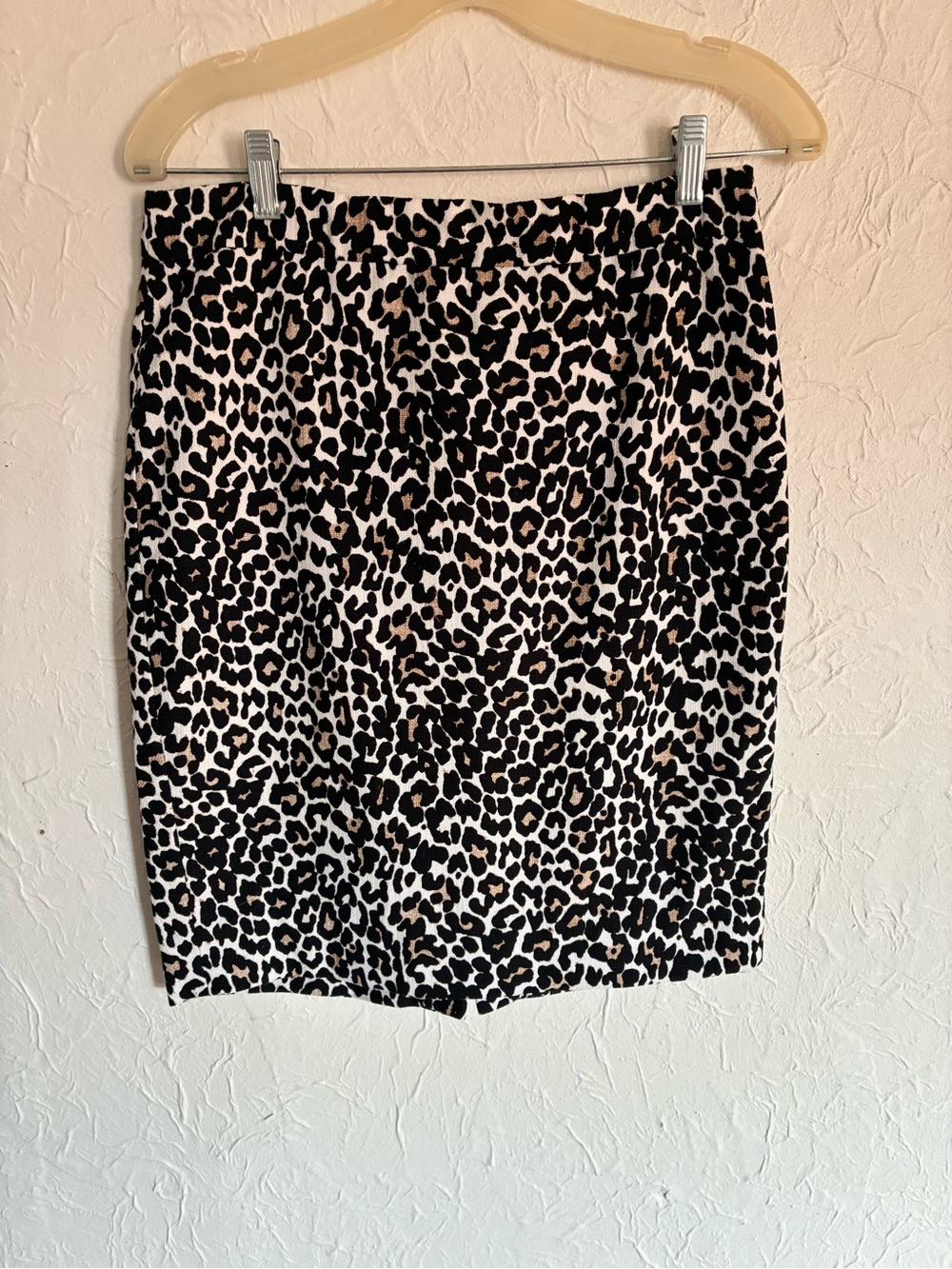 J. Crew Leopard Print Pencil Skirt - Black, White, Tan